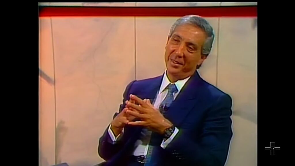 Abilio Diniz no programa Roda Viva, em 1987, três anos antes de assumir a presidência do Pão de Açúcar