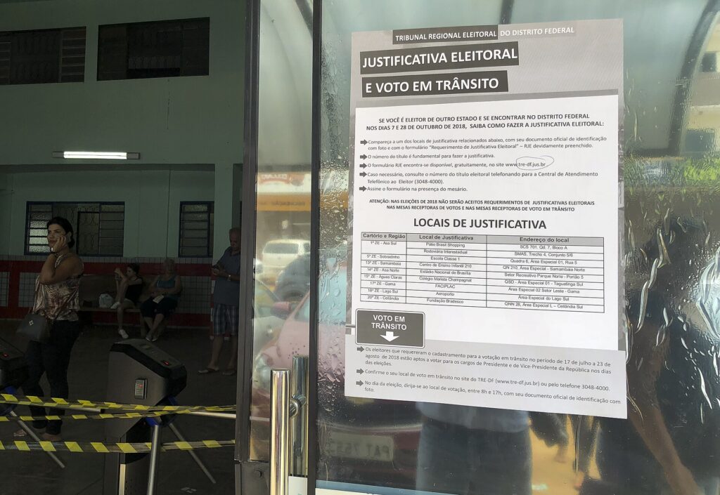 Cartaz com os locais de justificativa: como justificar o voto no dia da eleição