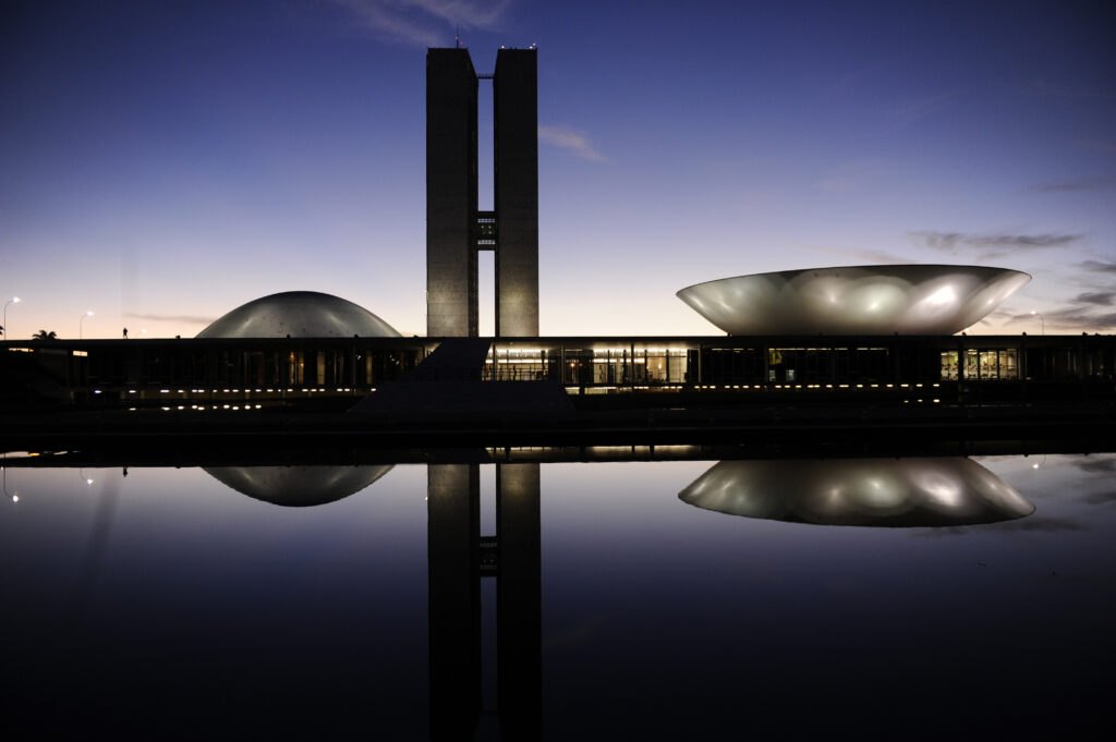 Palácio do Congresso Nacional em Brasília, onde os senadores eleitos vão trabalhar a partir de 2027