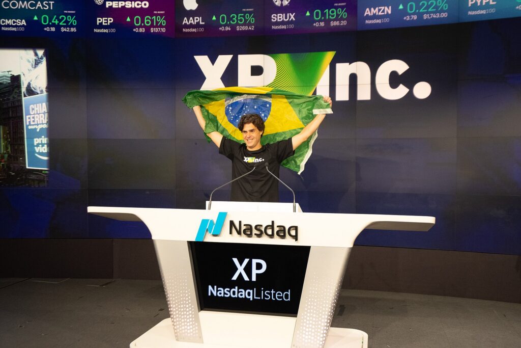 Guilherme Benchimol na estreia da XP na Nasdaq, em 2019