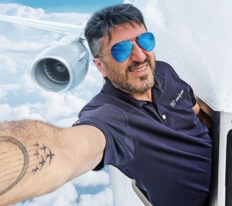 Lito Sousa durante um voo