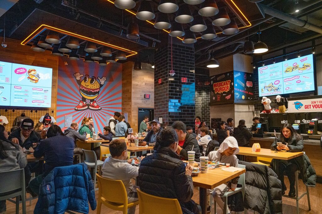 Restaurante MrBeast Burger no shopping American Dream, em Nova Jersey