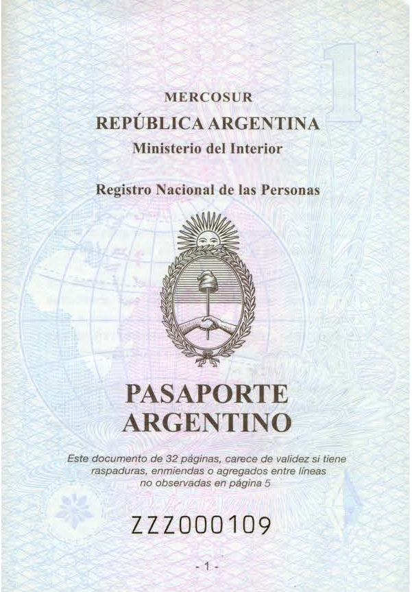 Passaporte argentino, oferecido no programa de cidadania argentina por investimento