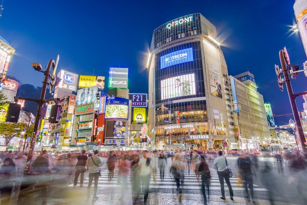 Cruzamento de Shibuya, em Tóquio, cidade de quem tem visto de nômade digital no Japão